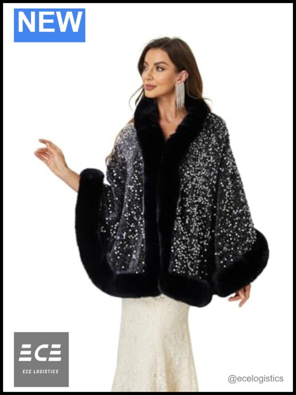 Faux Fur Wraps Shawls Stoles Cape for Prom Evening Party Outwear Coat